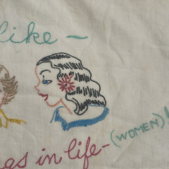 Vintage Handmade Upcycled Pillowcase Aprons His and Hers - Picture 10 of 12